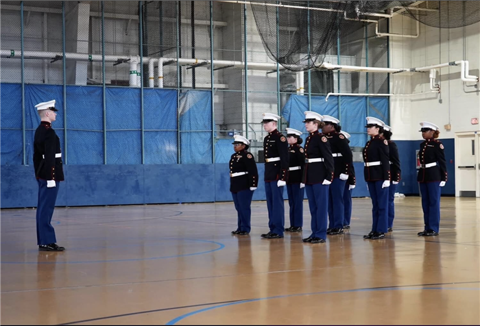 Cadets at a drill/color guard meet